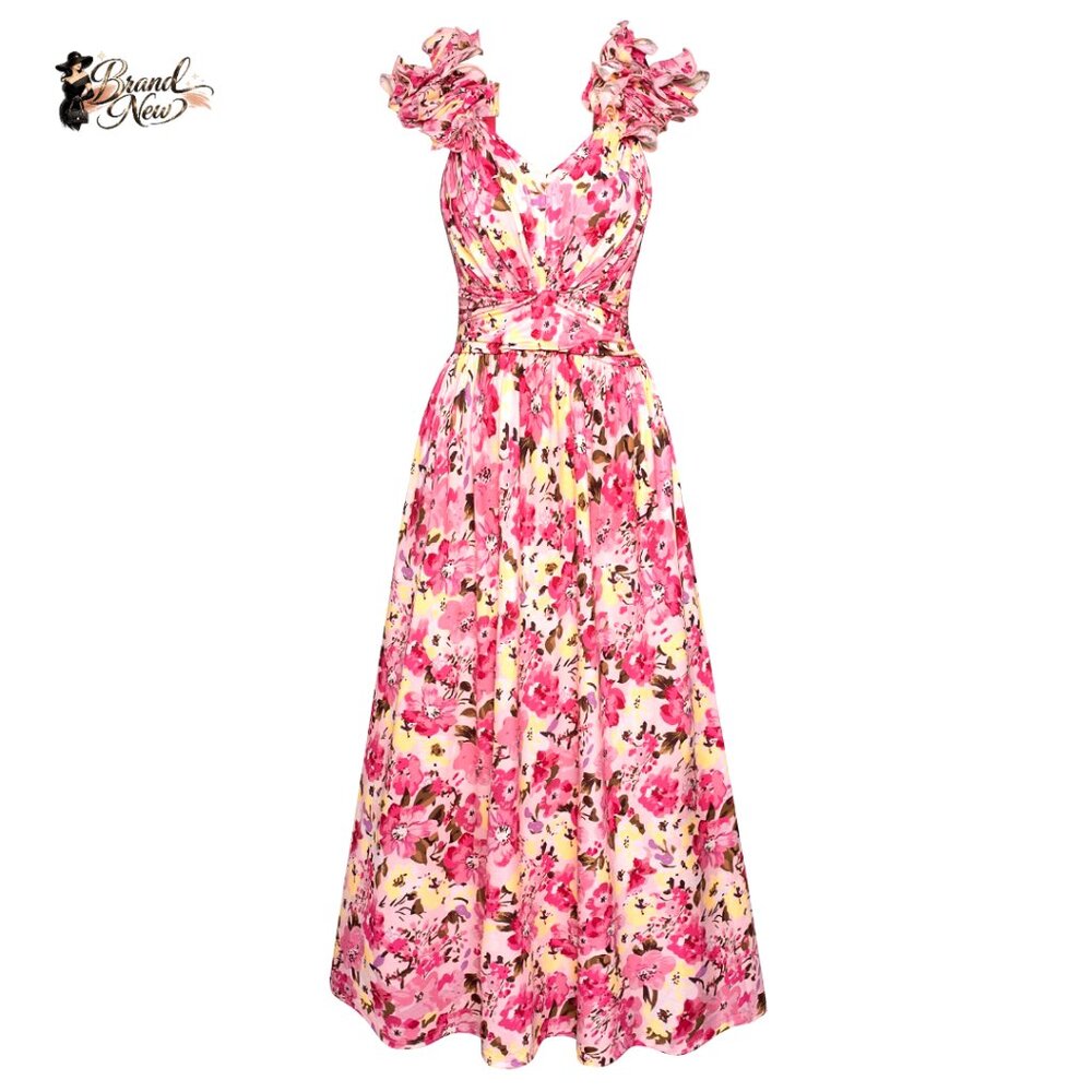 Polyester Elastane Sleeveless Flowy Sundress With… - image 1